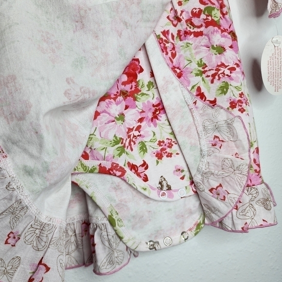 Baby Nay NWT Dress Ruffle Floral Butterfly Toddler 18 Months - Picture 3 of 7